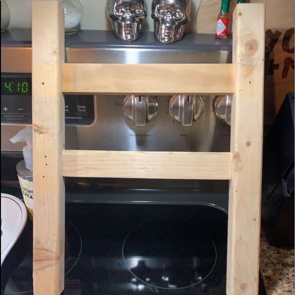 small wooden towel holder